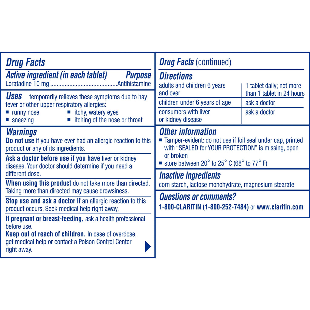 10 mg Non Drowsy Allergy Relief Tablets F275544