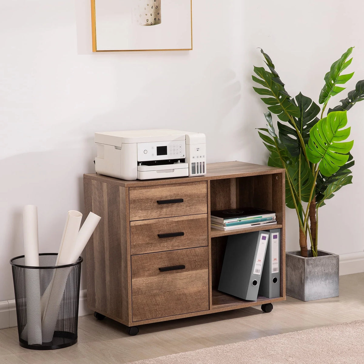 6 Drawer Grey Dresser with Wheels O303