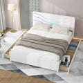 Queen Size Wood Platform Bed Frame with Headboard and 4 Storage Drawers N292411