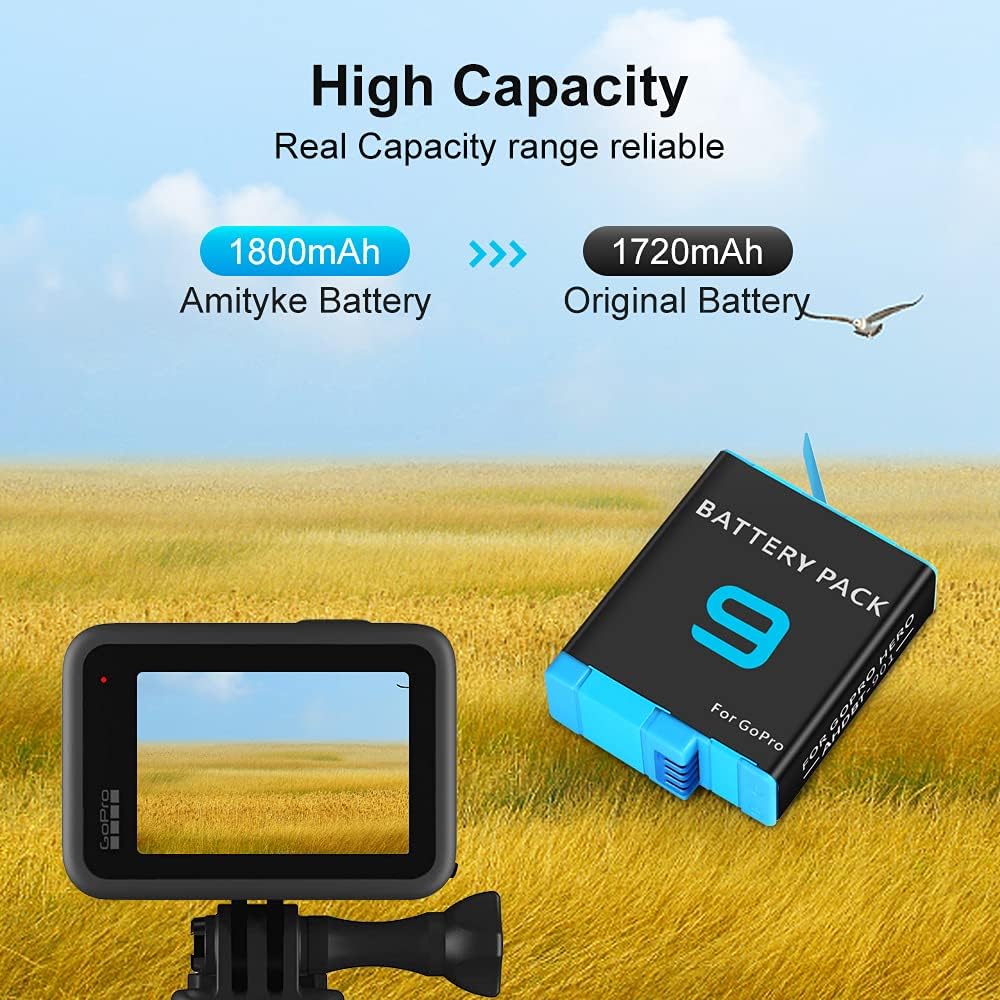 3-Pack 1800mAh Camera Batteries with 3-Channel USB Charger U293843