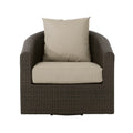 Mixed Brown and Mixed Khaki Wicker Swivel Club Chair J6642
