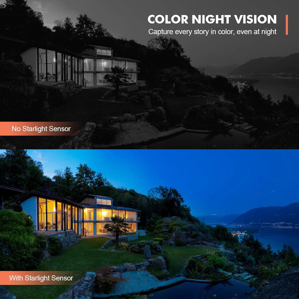 Wireless Security Camera Outdoor WiFi Battery Powered 360° PTZ Color Night Vision IP66 U392942