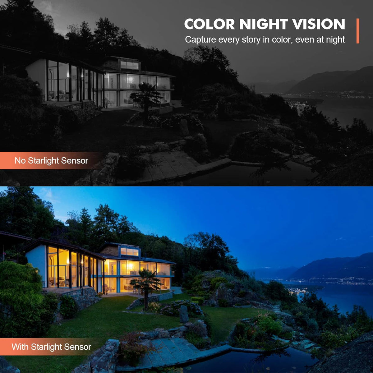 Wireless Security Camera Outdoor WiFi Battery Powered 360° PTZ Color Night Vision IP66 U392942