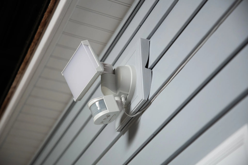 Solar Three Head LED Motion Sensing Security Flood Light, White, 2000 Lumen R640