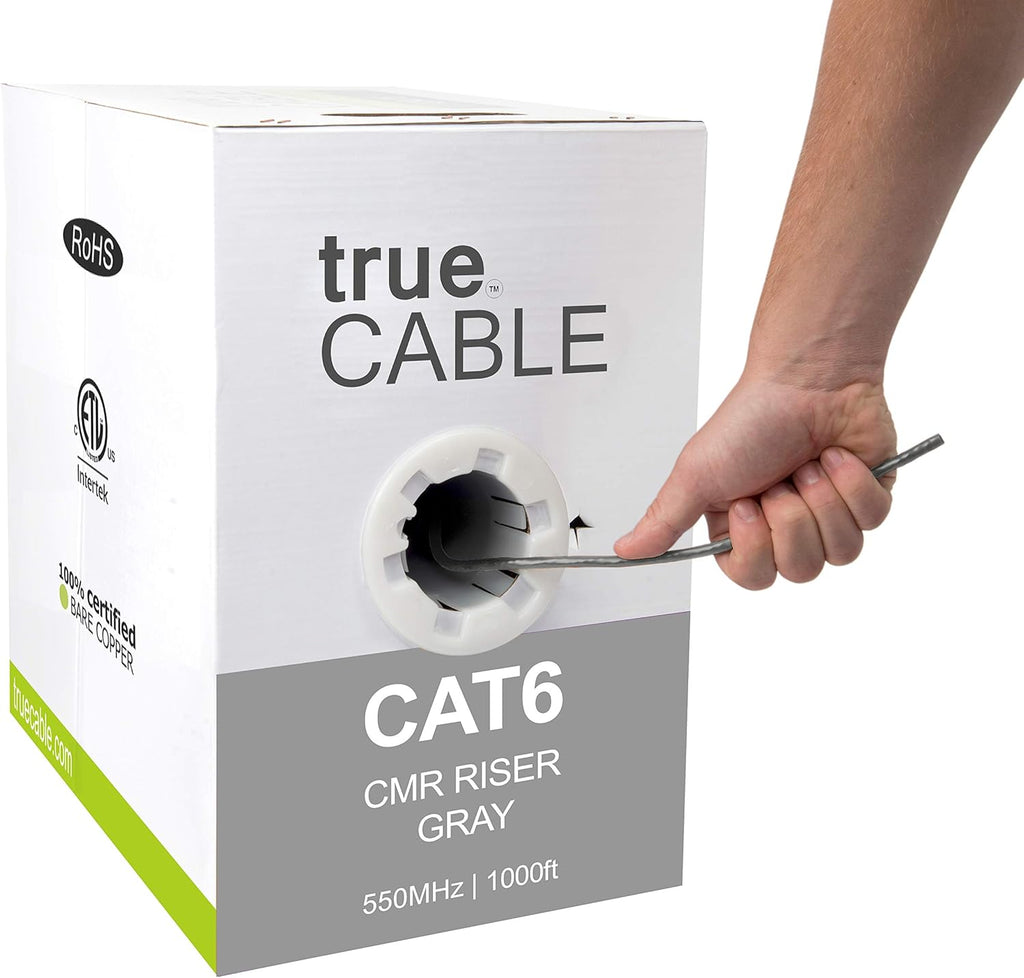 1000ft Gray 23AWG 4 Pair Solid Bare Copper Bulk Ethernet Cable K4476