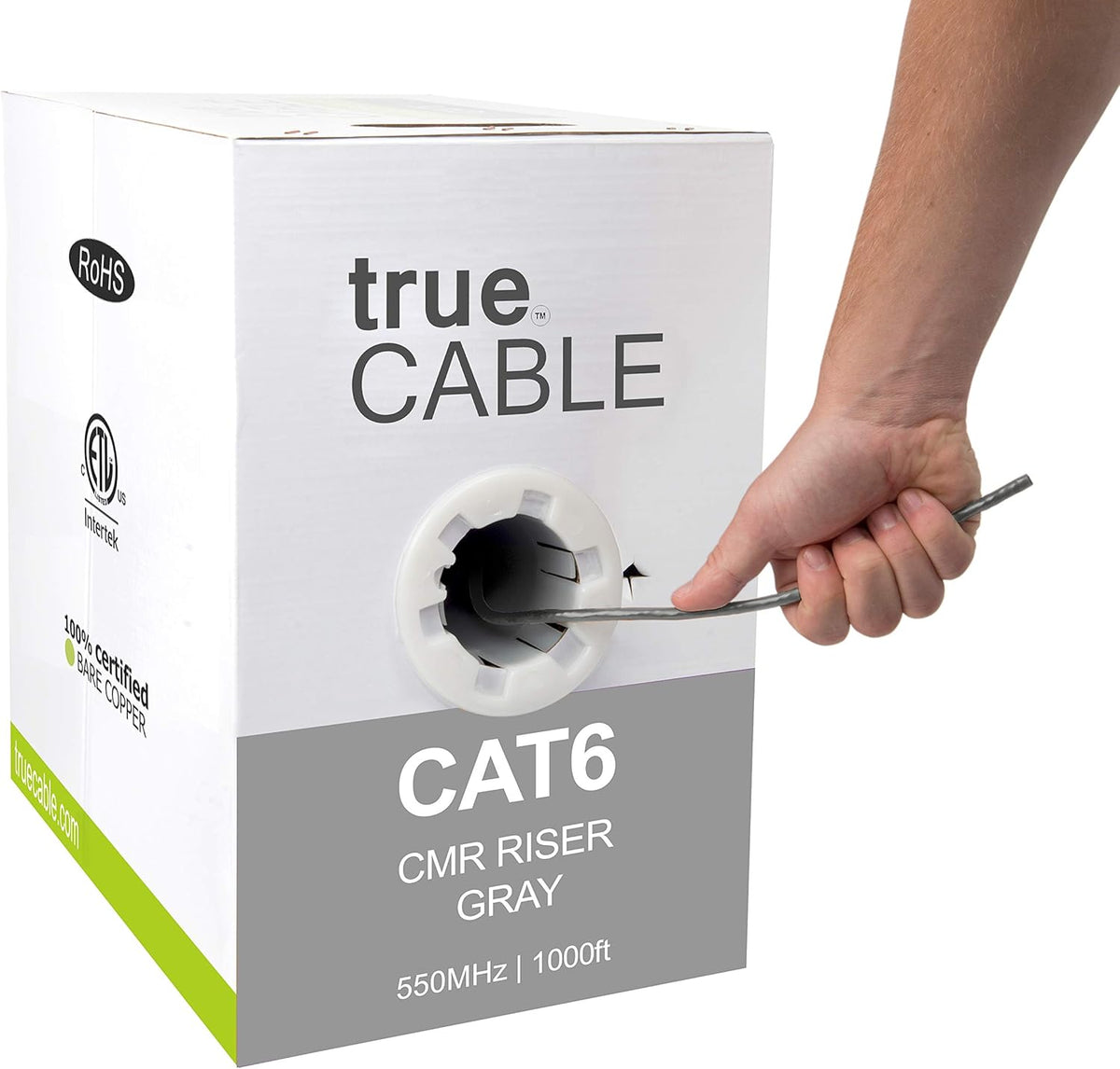1000ft Gray 23AWG 4 Pair Solid Bare Copper Bulk Ethernet Cable K4476