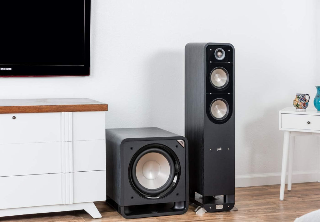Powered Subwoofer with 12” Woofer, 400W Amp, Washed Black Walnut F7740