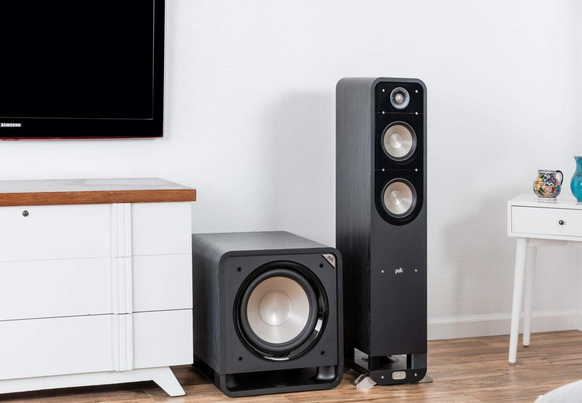 Powered Subwoofer with 12” Woofer, 400W Amp, Washed Black Walnut F7740