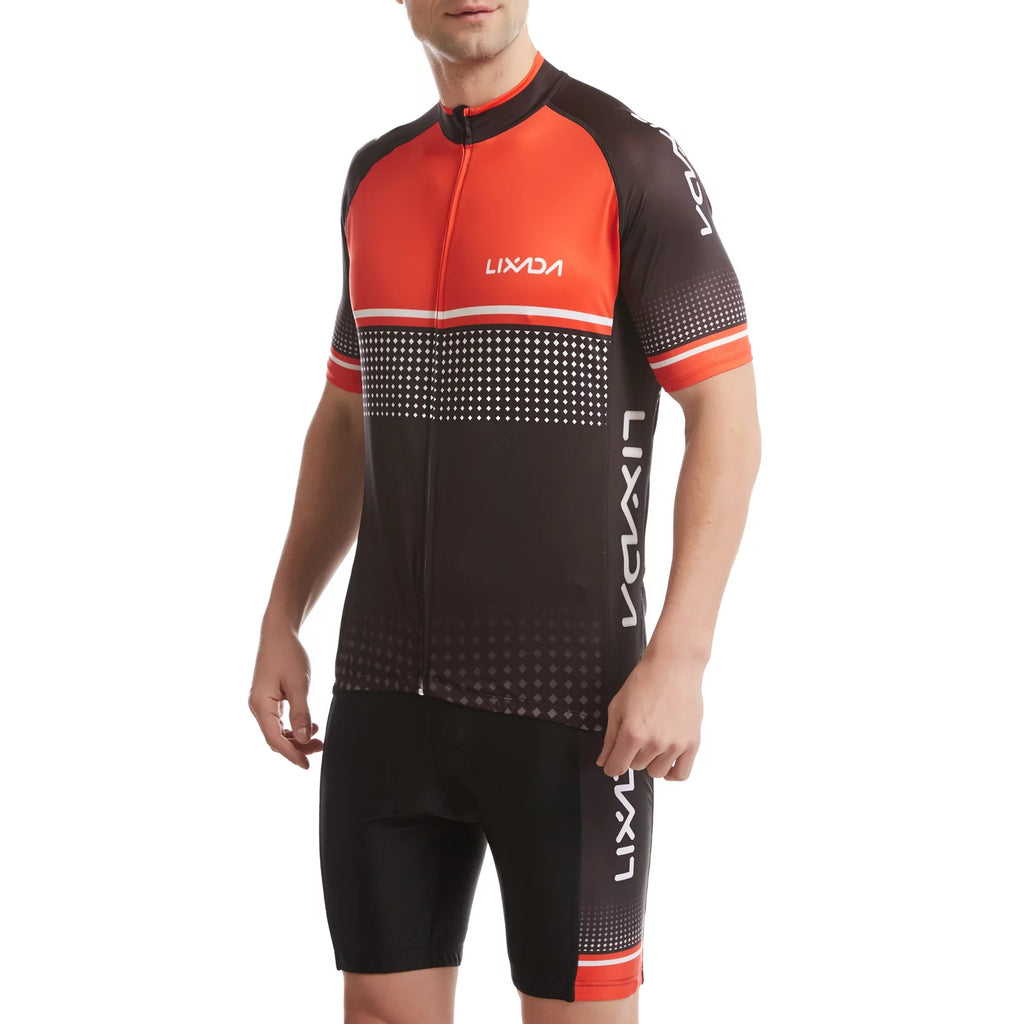 Breathable Quick-Dry Short Sleeve Cycling Jersey and Padded Shorts Set I82525