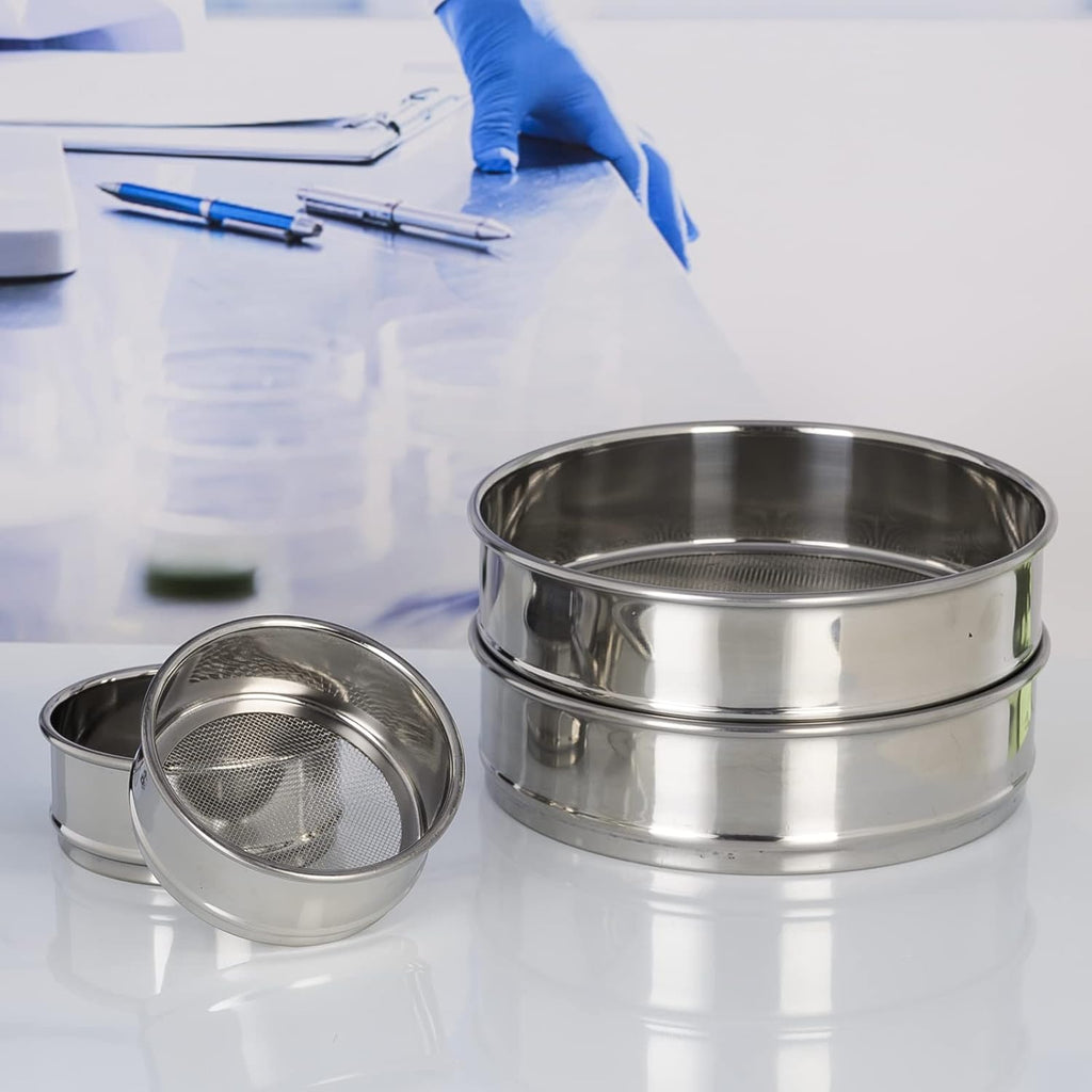 800 Mesh 8'' Diameter 304 Stainless Steel Test Sieve Pack of 2 T5180