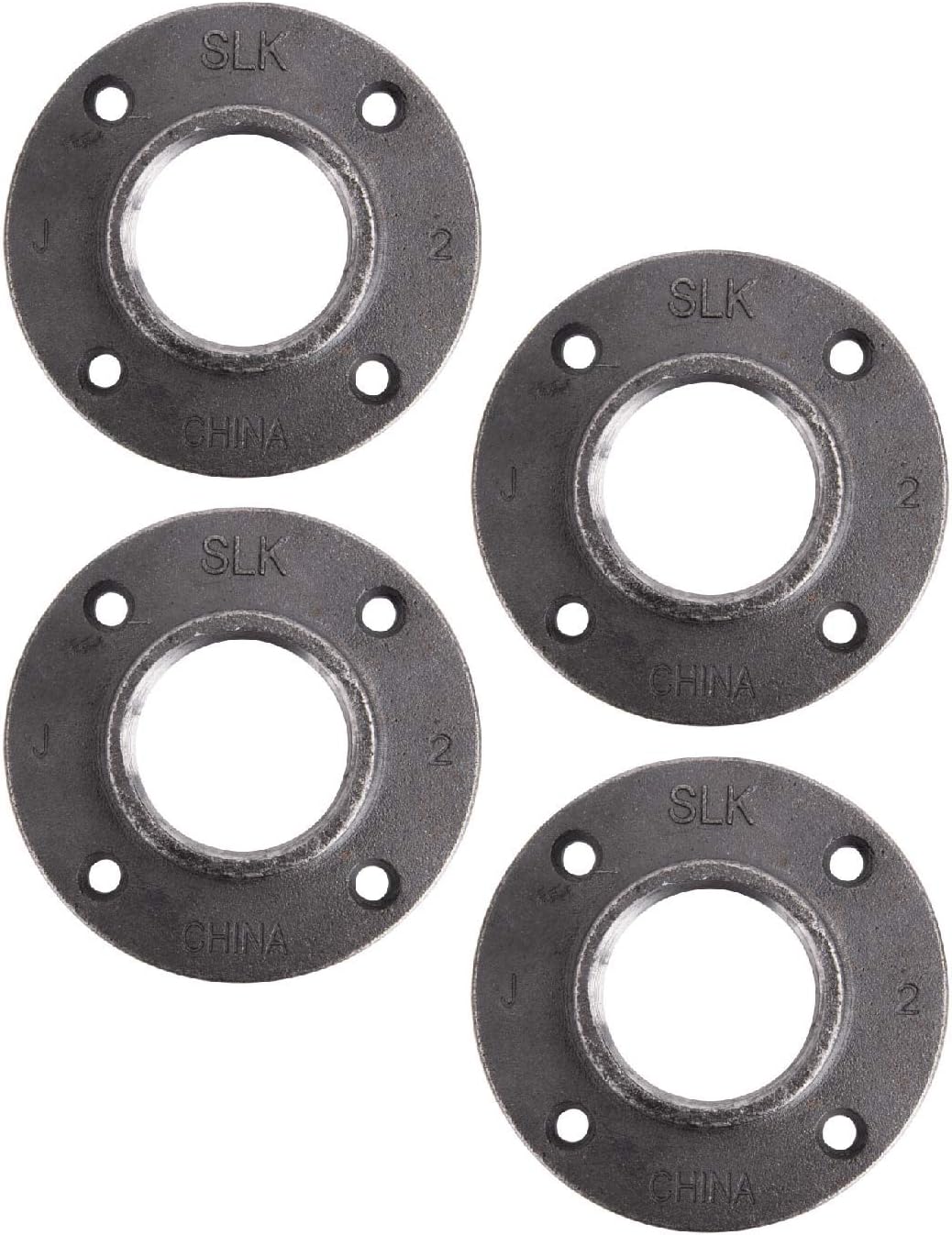 2 Inch Malleable Cast Iron Floor Flange 4 Pack, Steel Grey L83405