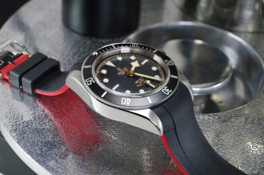 Black Rubber Strap for Heritage Black Bay 41mm N998