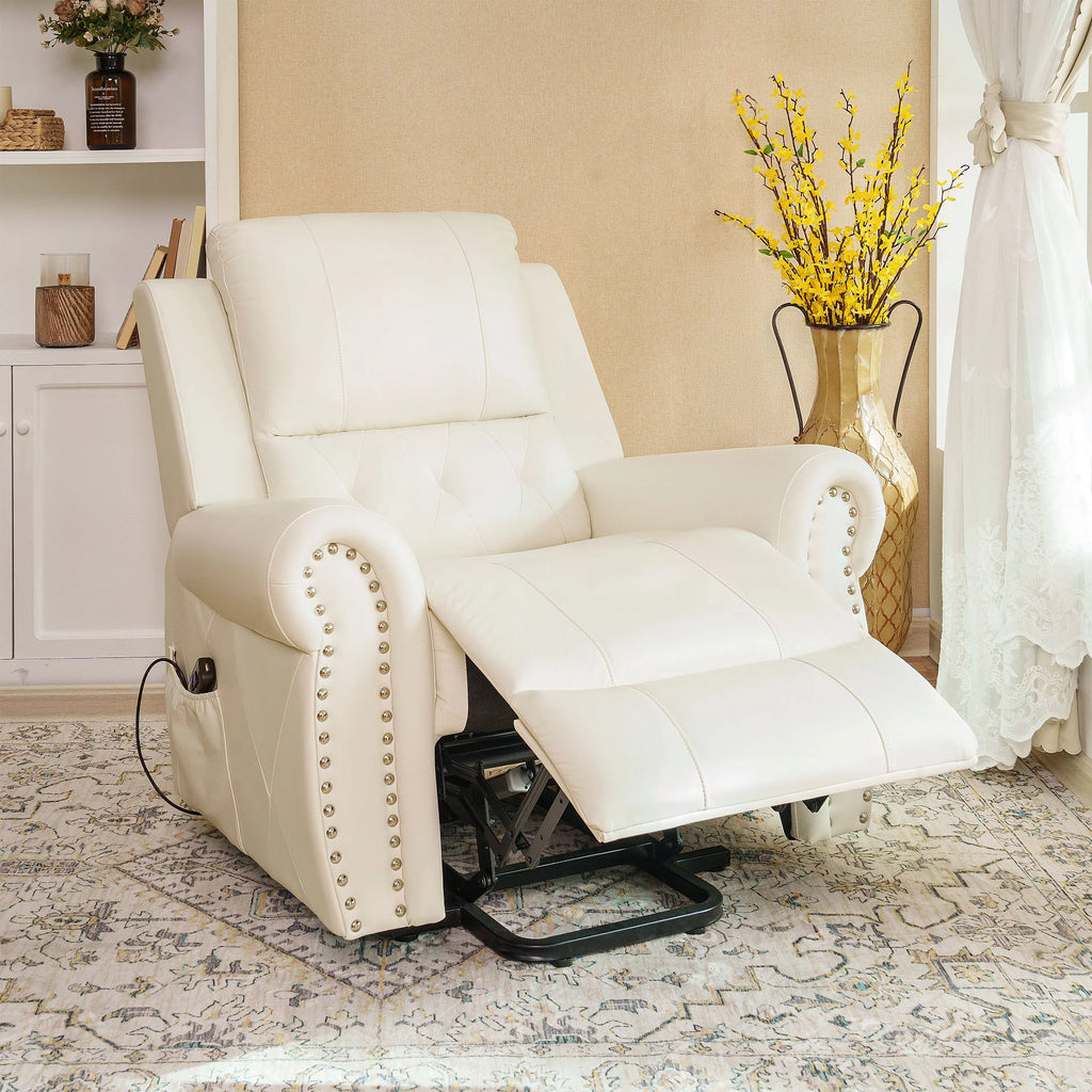 Oversized Leather Power Lift Recliner Chair with Footrest H10929