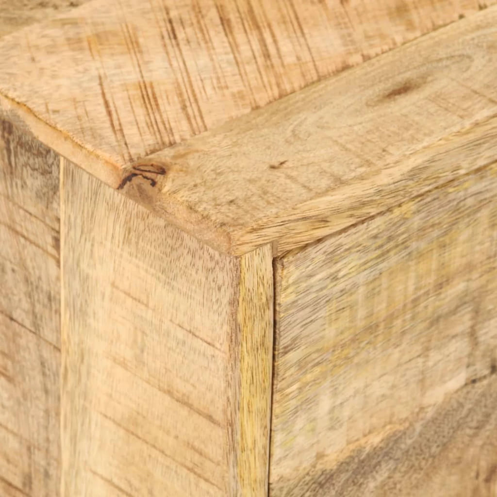 Solid Mango Wood Side Table with Drawer Wheels T991