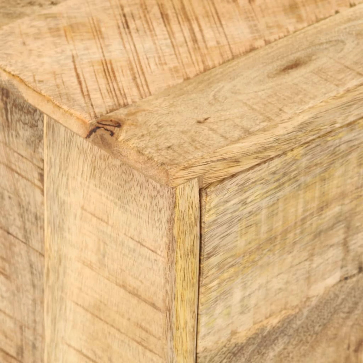 Solid Mango Wood Side Table with Drawer Wheels T991