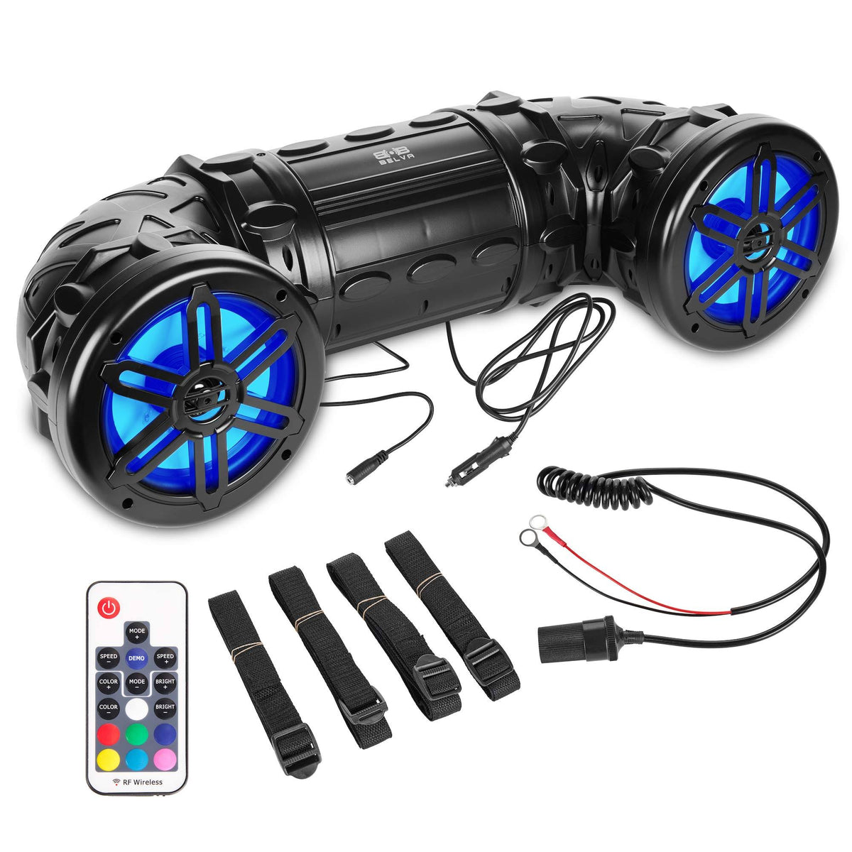 600 Watt Bluetooth Dual 8-Inch Sound System with LED Lights and Remote L533