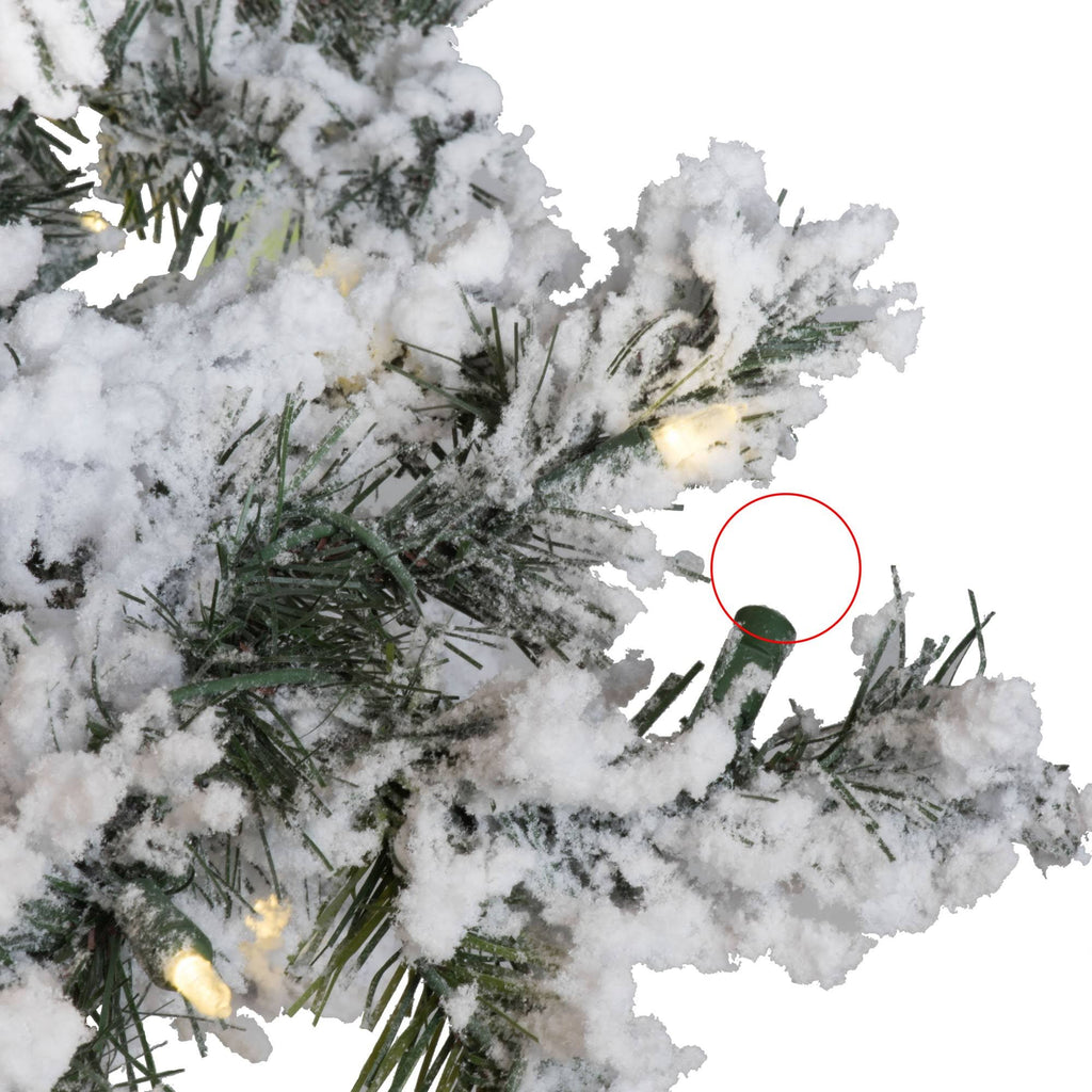7.5 ft Flocked Alaskan Tree with 900 Warm White LED Lights U927