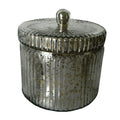 5" Silver Antique Earl Grey Scented Soy Wax Candle with Lid Y8807