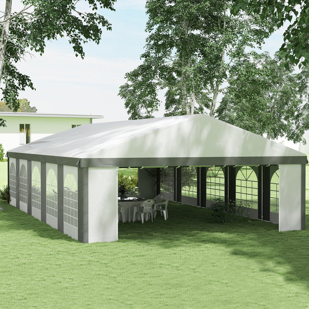 20' x 33' Heavy-duty Large Tent with Sidewalls, Gray E976354