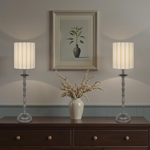Black Scalloped Table Lamp with Bamboo Lamp Post L27165