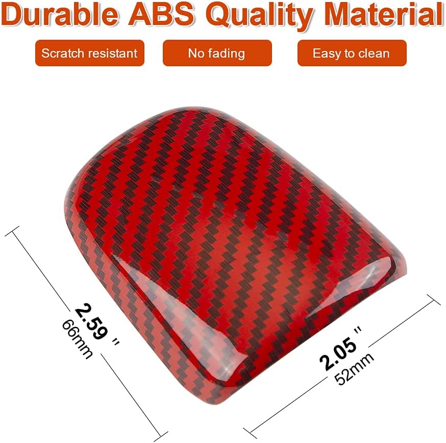 Red Carbon Fiber Gear Shift Knob Cover Trim D90644