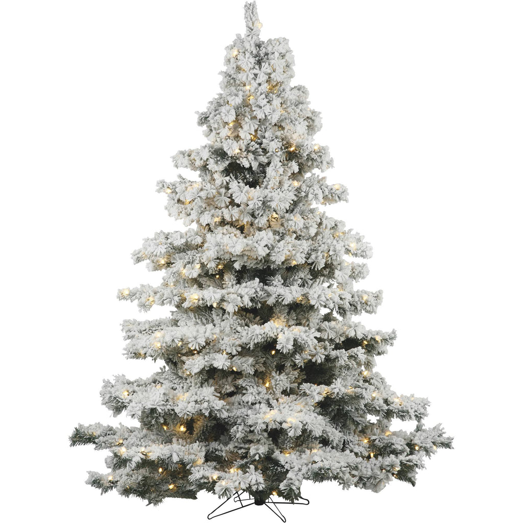 7.5 ft Flocked Alaskan Tree with 900 Warm White LED Lights U927