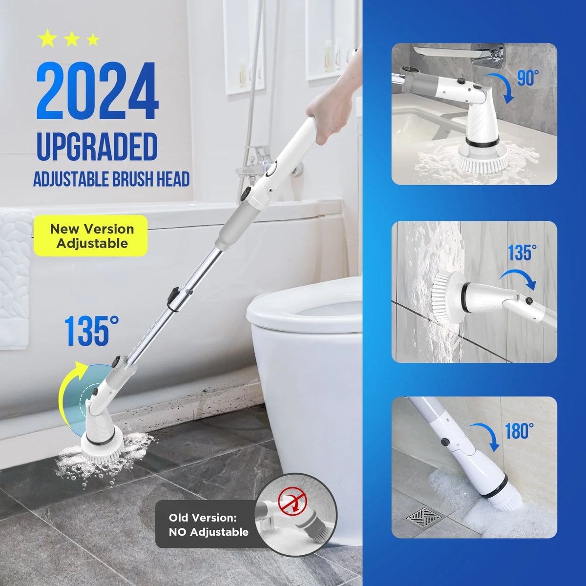 Cordless Electric Spin Scrubber with 4 Heads J2651