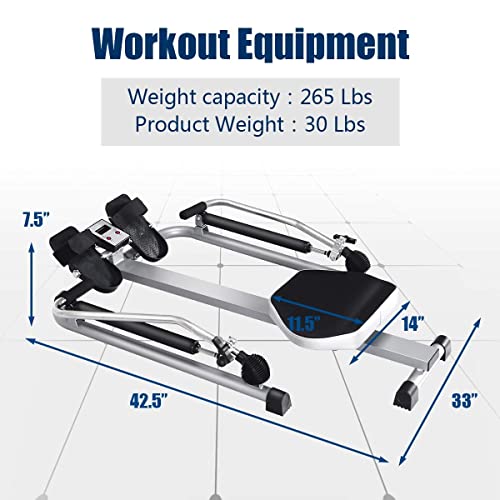 Hydraulic Rowing Machine with LCD Monitor and Adjustable Resistance O9877