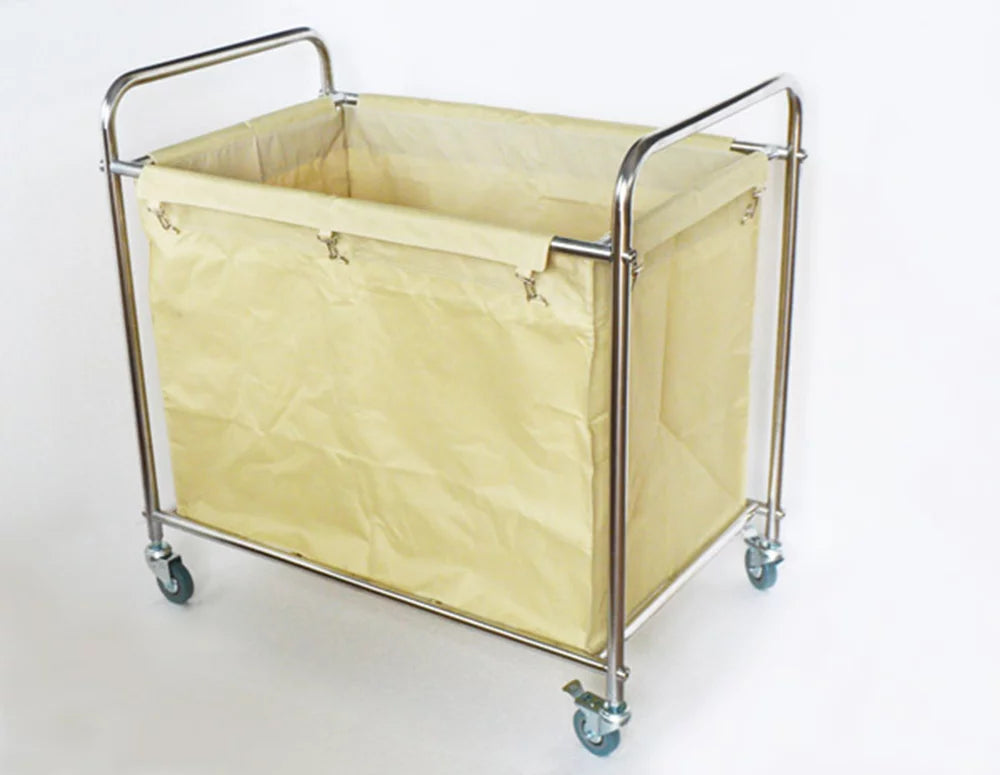 Laundry Sorter Cart with Removable Baskets Stainless Steel Frame Rolling Casters W30855