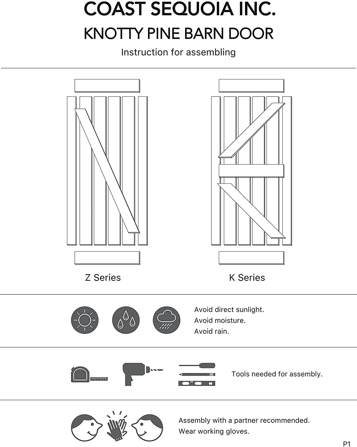 Knotty Pine Wood Sliding Barn Door With Hardware Kit S3864