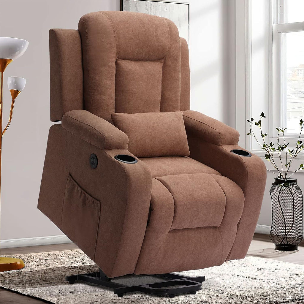 Faux Leather Heated Vibration Massage Power Lift Recliner Sofa L701014
