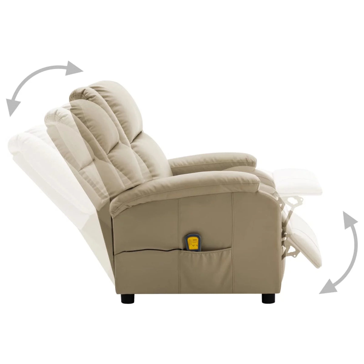 Electric Massage Recliner Cappuccino Faux Leather S356008