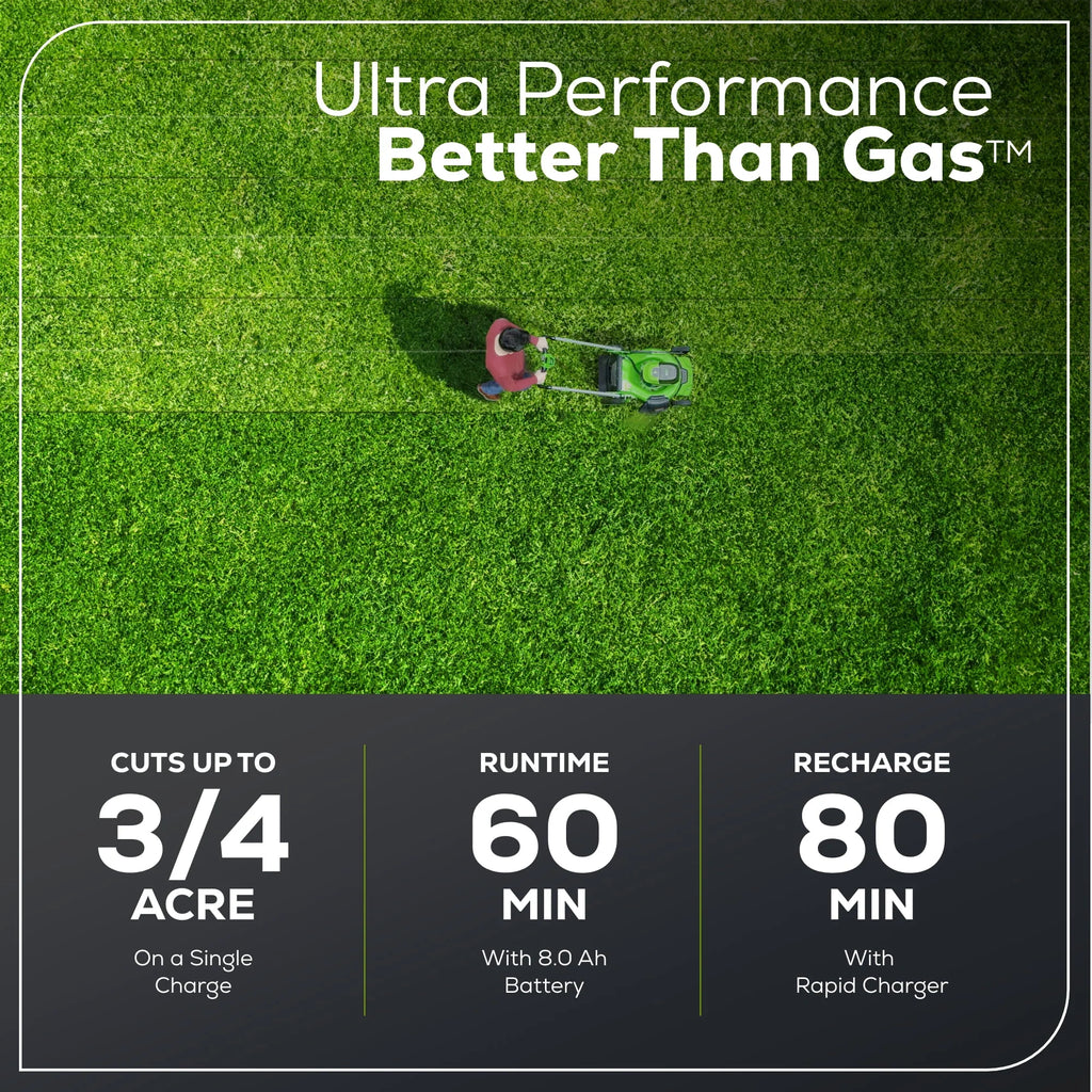 60V 21 Self Propelled Lawn Mower with 8.0 Ah Battery & Rapid Charger J73206