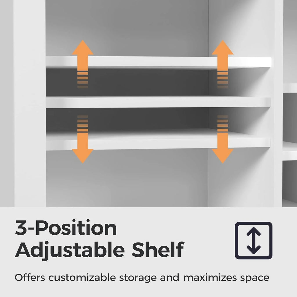 52" White Storage Cabinet with Wine Rack & Drawers V288699