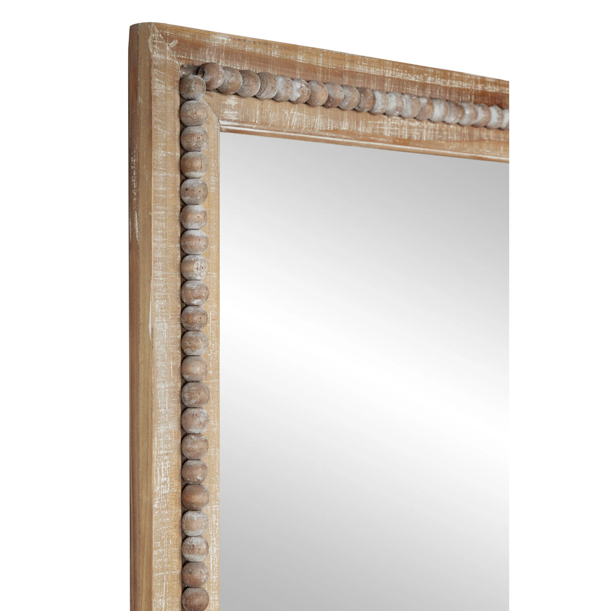 Brown Bohemian Wood Rectangular Wall Mirror P382