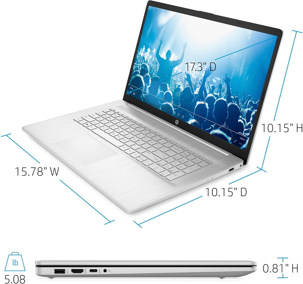 17.3" FHD Anti-Glare Display 6-Core AMD Ryzen 5 5500 Processor 16GB Ram 256GB SSD Laptop U55033