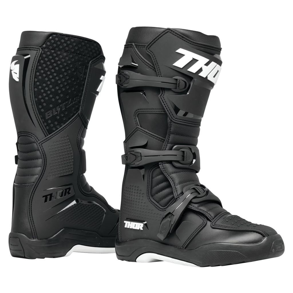 Black/White Motocross Offroad Riding Boots X9274