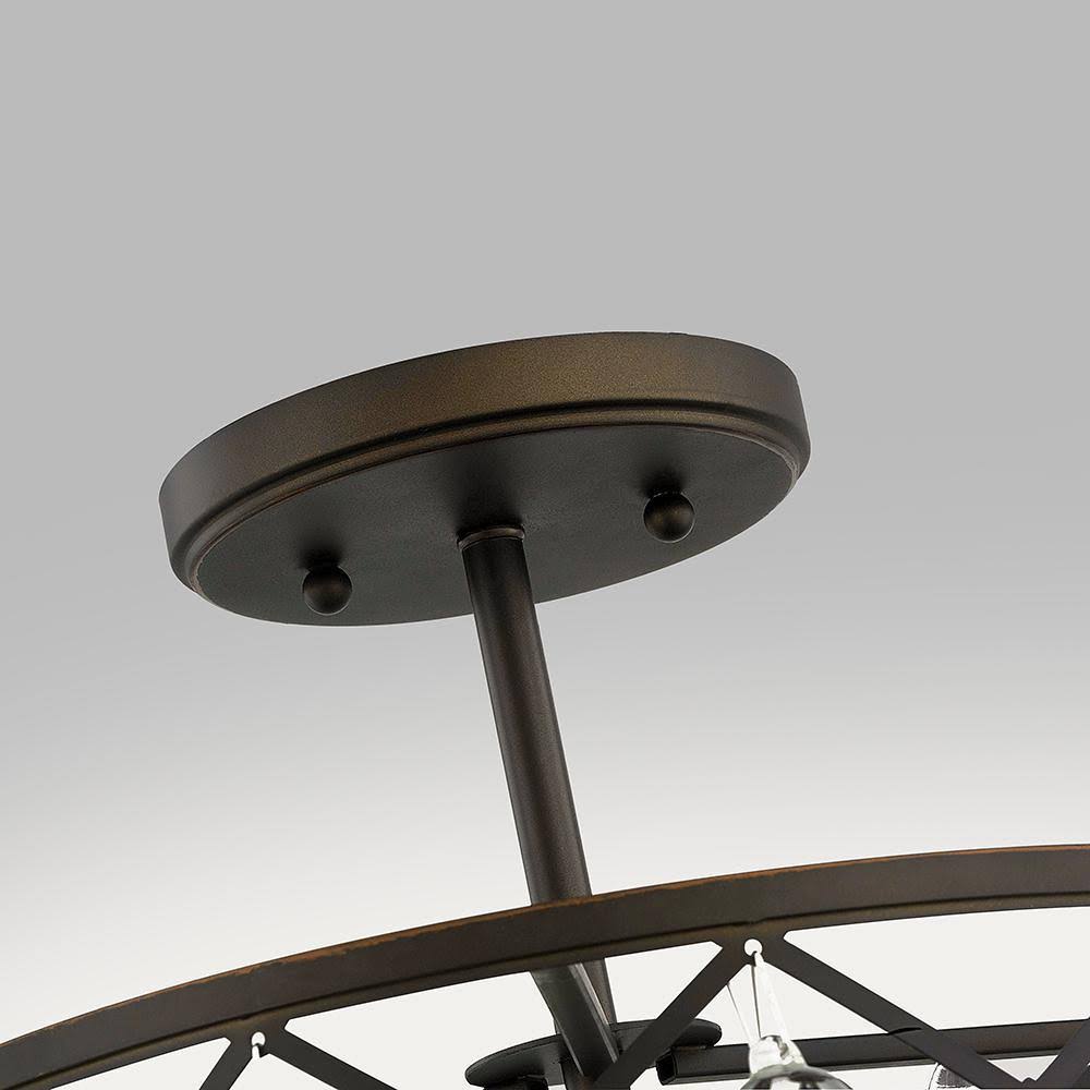 Aged Bronze Semi Flush Mount with Crystal Globes B5013