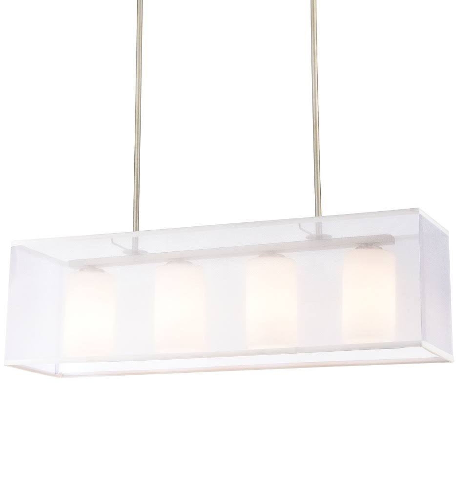 4-Light Island Light in Aged Silver with Frosted Glass K60471
