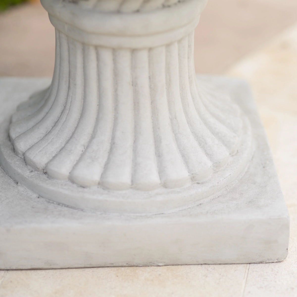 Antique White Concrete Urn Planter M268