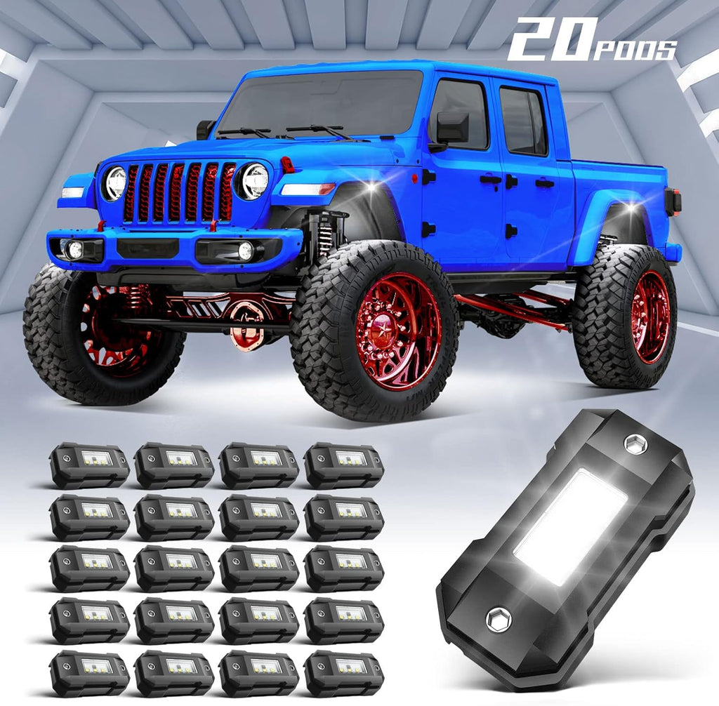 White 12 Pod Waterproof LED Rock Lights K759