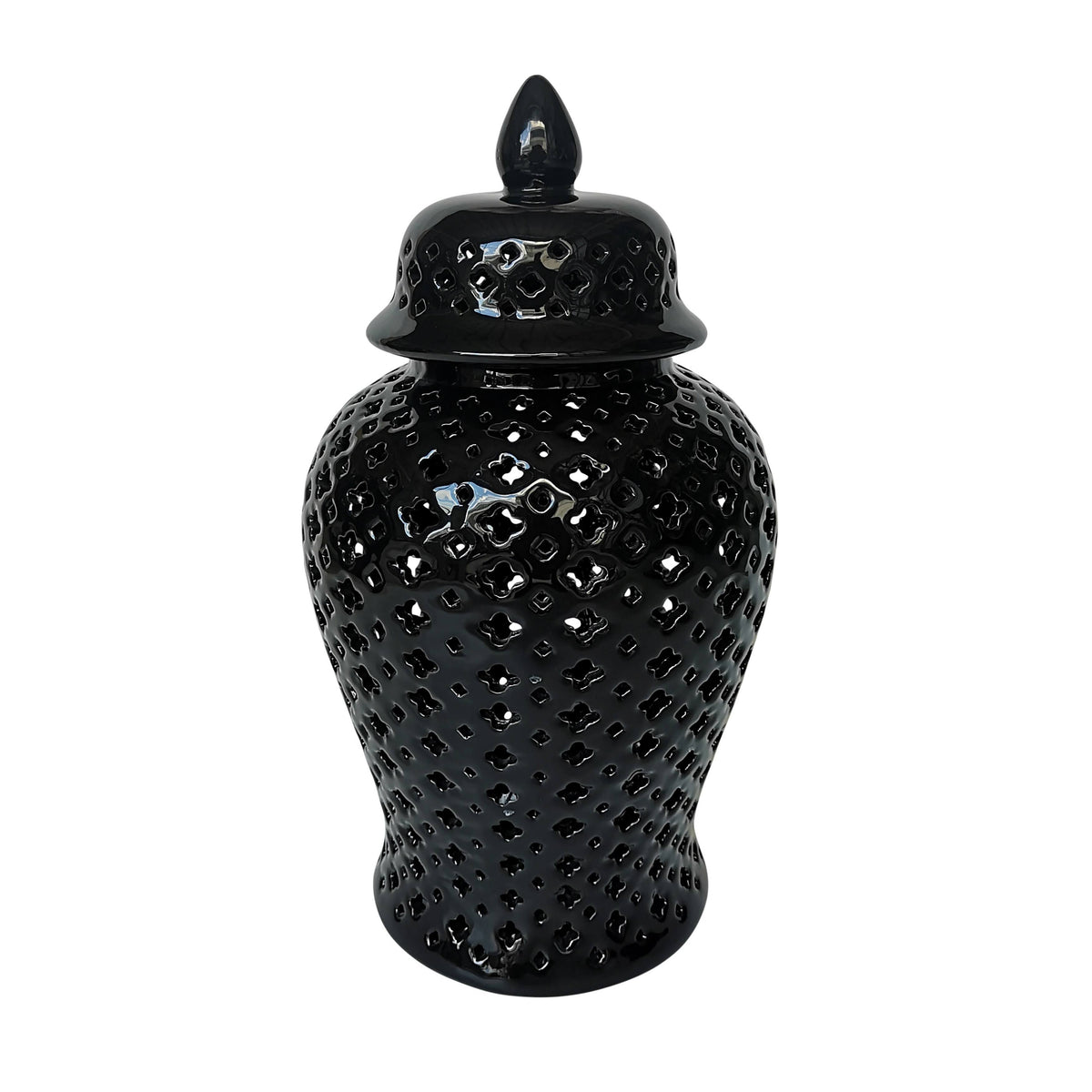 Black Cut-Out Clover Temple Jar Z45264