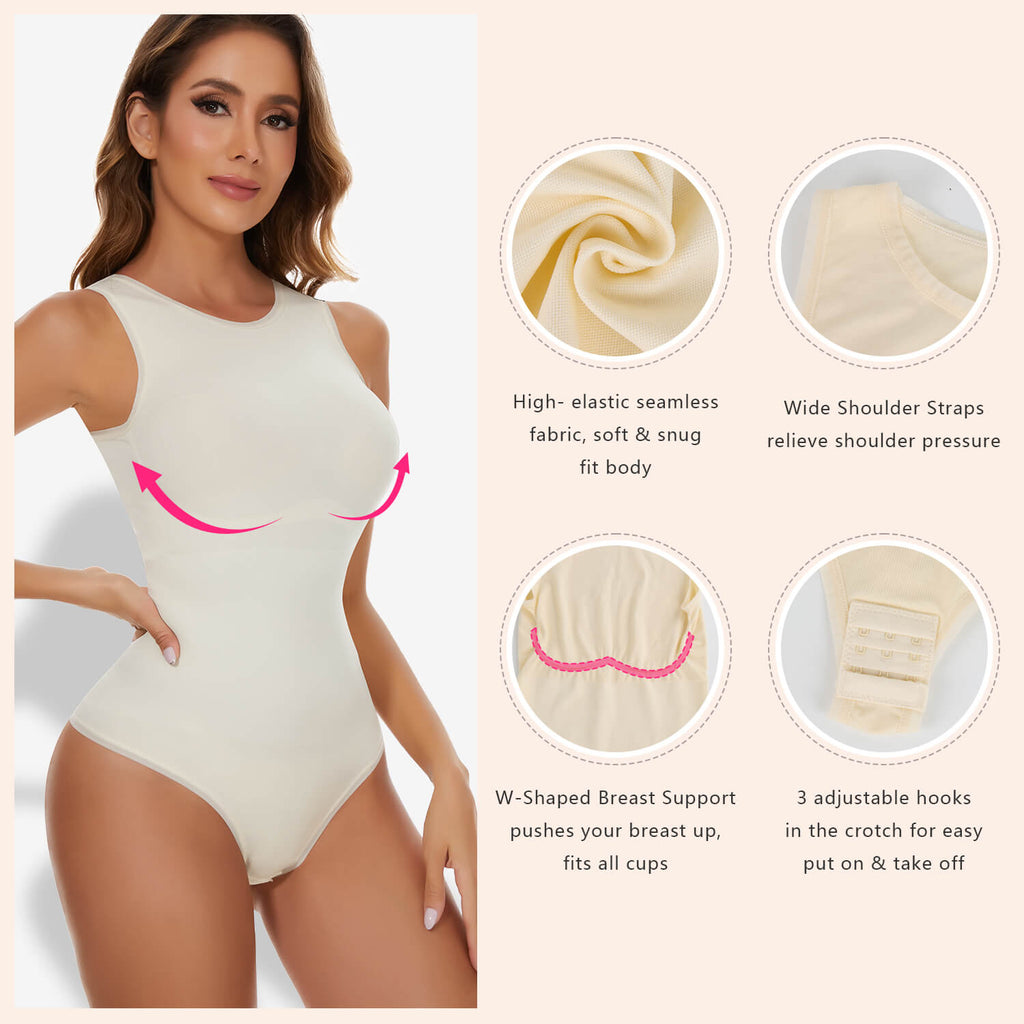 3 Packs Sleeveless Seamless Shapewear Bodysuits S55024