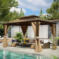 10'x13' Polycarbonate Double Roof Aluminum Hardtop Gazebo R3030