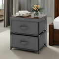 Grey Rustic Brown 2 Drawer Nightstand J9767