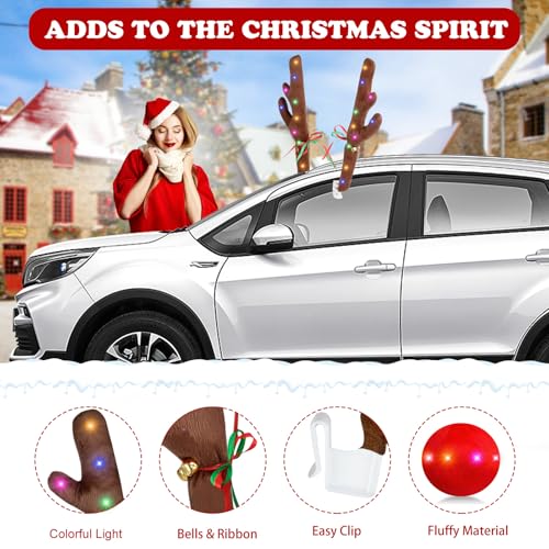 Car Reindeer Antlers & Nose with Lights I77892