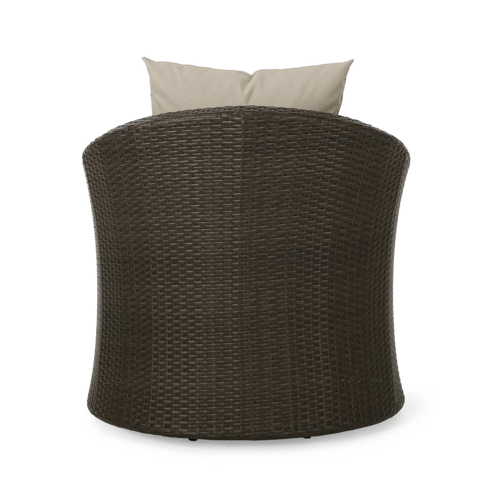 Mixed Brown and Mixed Khaki Wicker Swivel Club Chair J6642
