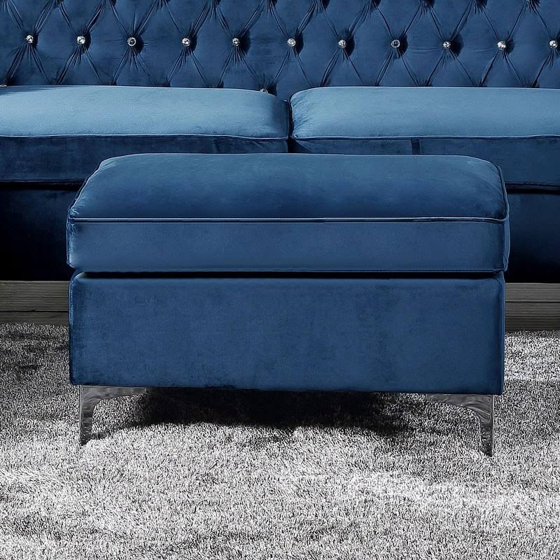 Blue Velvet Ottoman U857