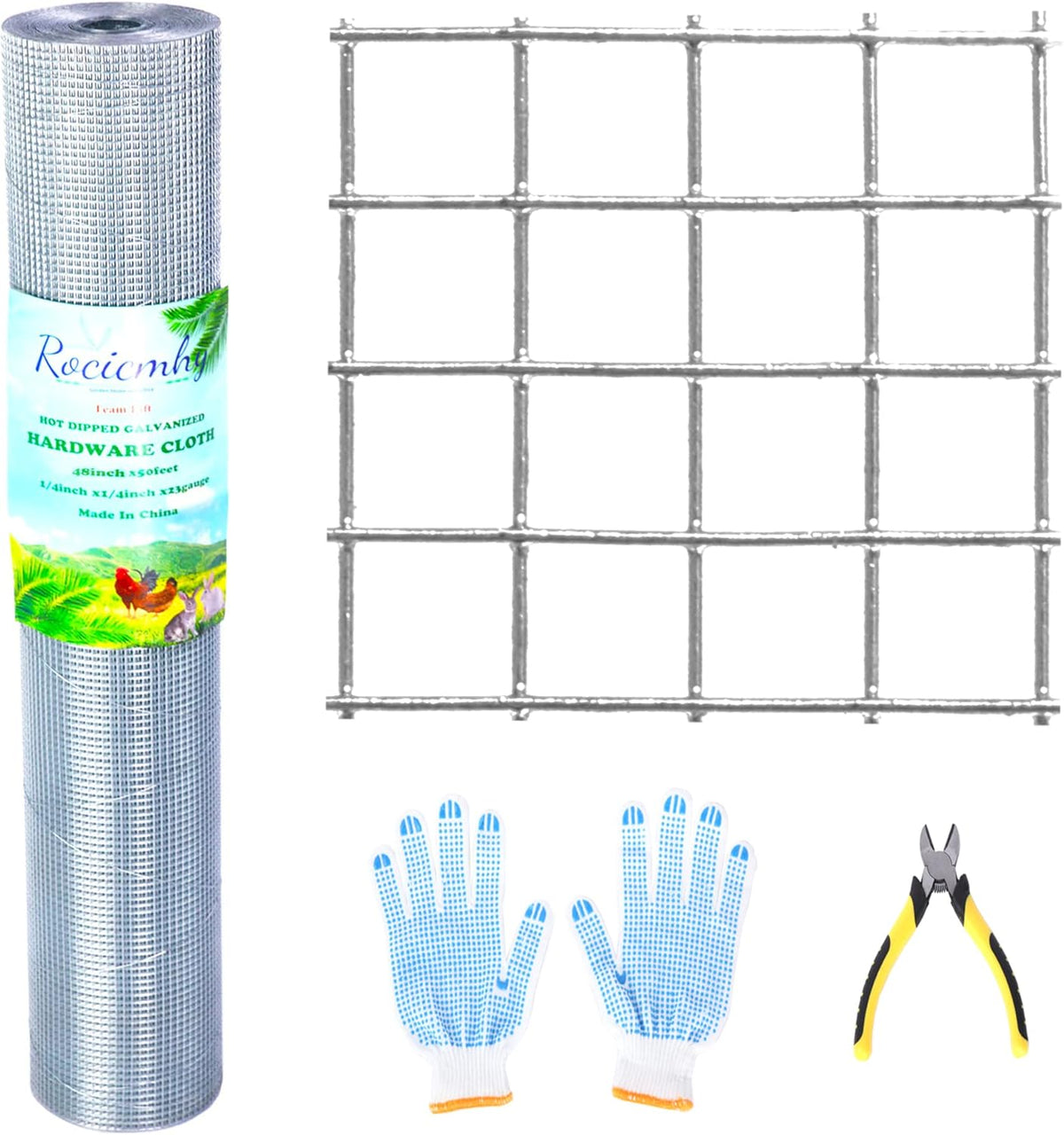 48x50 1/4 Inch 23Ga Galvanized Welded Wire Mesh Roll E345811