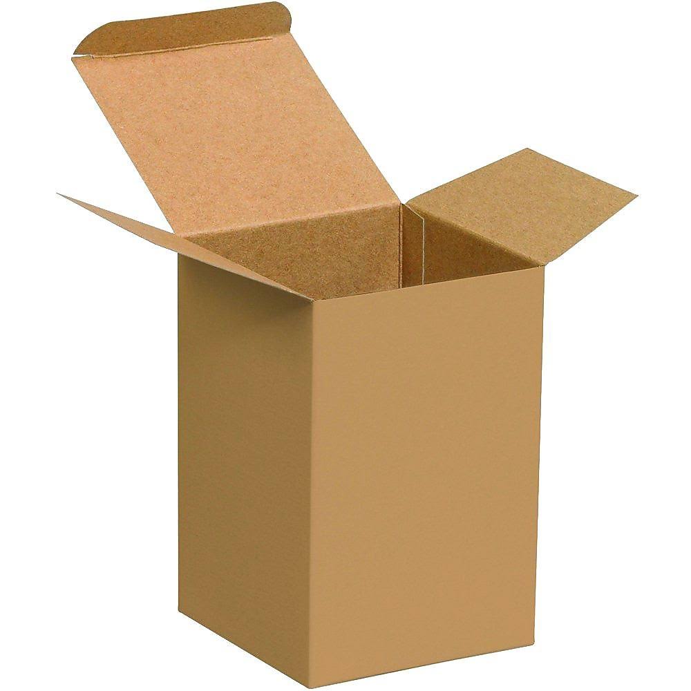 4 1/4 x 4 1/4 x 4 7/8 Kraft Folding Carton (250/case) D7646
